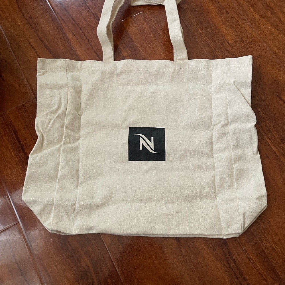 Nespresso Cream Canvas Tote with Black Logo